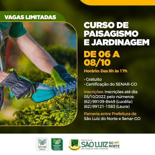 CURSO DE PAISAGISMO E JARDINAGEM - Prefeitura de São Luiz do Norte