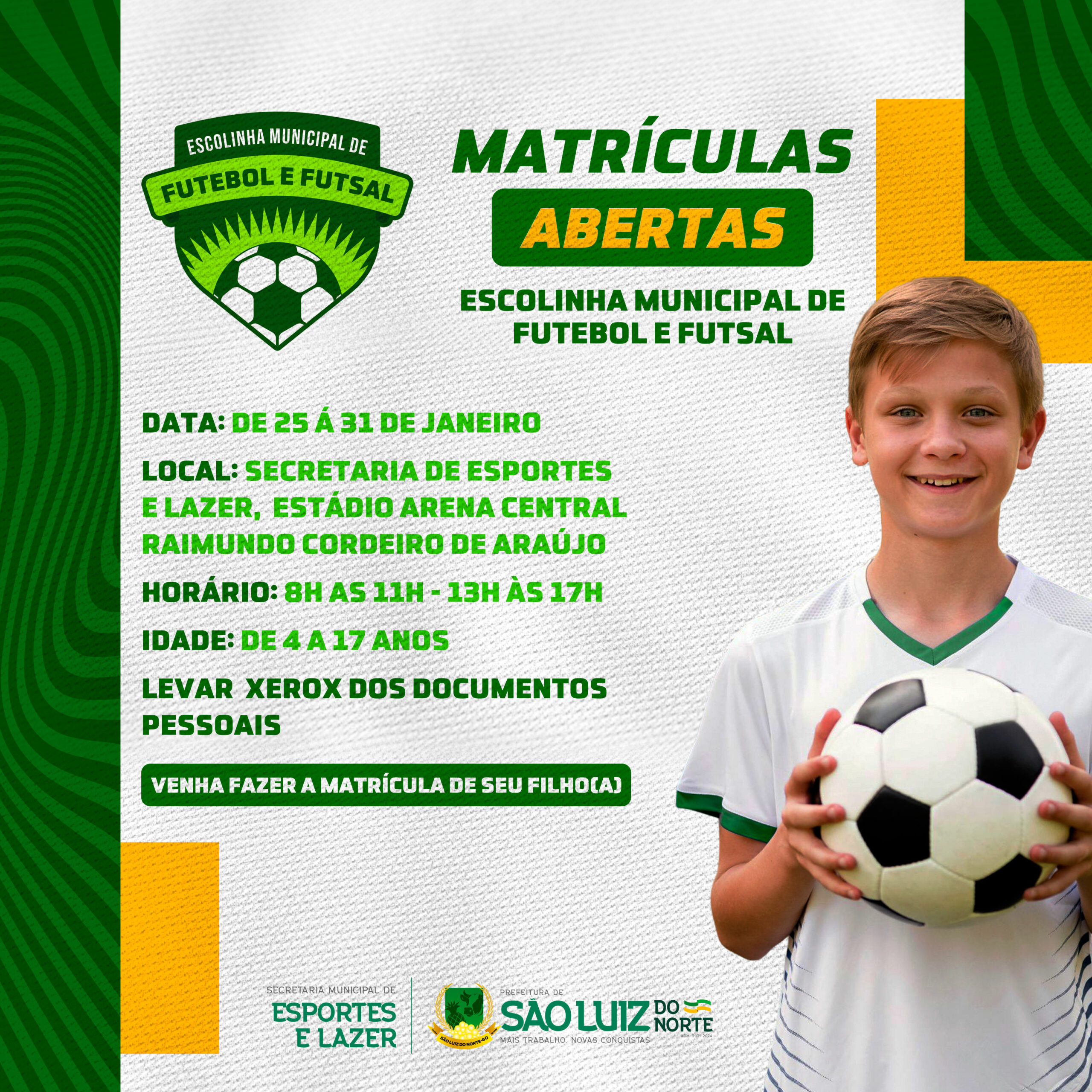 Escolinha de Futsal as inicia matriculas para crianças de 05